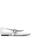 Coperni Leather Ballet Flats In White