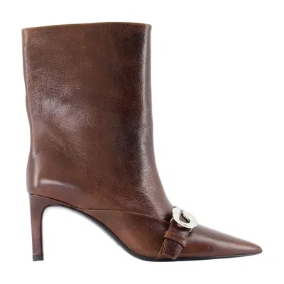 Coperni Leather Belt-detail Boot In Brown