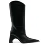 Coperni Leather Boots With Iconic Logo In Black