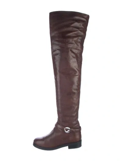 Pre-owned Coperni Leather Boots In Burgundy
