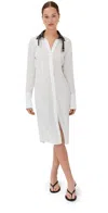 Coperni Leather Collar Belt Dress White In White