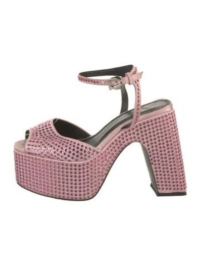 Pre-owned Coperni Leather Graphic Print Sandals In Pink