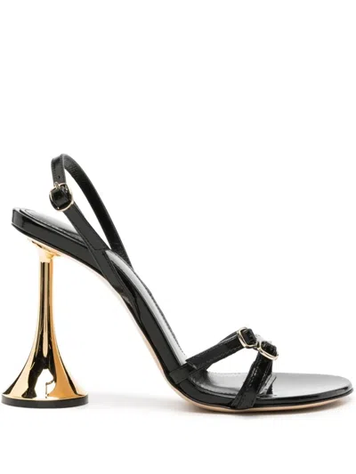Coperni Leather Heel Sandals In Black