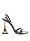 Coperni Sculpted Heel Strappy Leather Sandals In Black