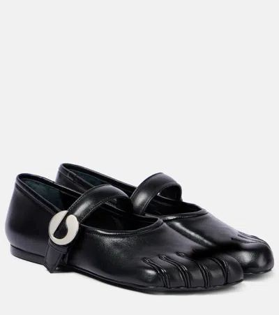 Coperni Leather Mary Jane Flats In Black