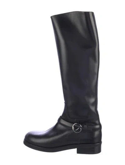 Pre-owned Coperni Leather Riding Boots In Blue