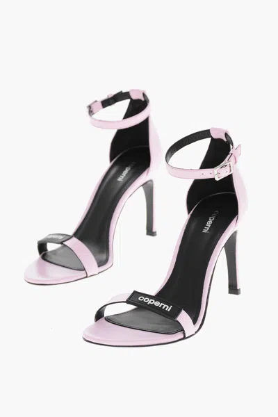 Coperni Leather Skinny Strap Sandals With Logo 9cm In Pink