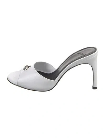 Pre-owned Coperni Leather Slides In Silver