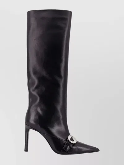 Coperni Leather Stiletto Knee High Boots In Black