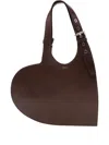 Coperni Heart Shaped Tote Bag With Adjustable Strap In Brown