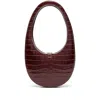 Coperni Crocoswipe Brown Handbag With Embossed Logo And Embossed Crocodile Effect In Leather Woman