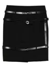 Coperni Leather-trimmed Belted Skirt In Black