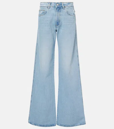 COPERNI LEATHER-TRIMMED WIDE-LEG JEANS