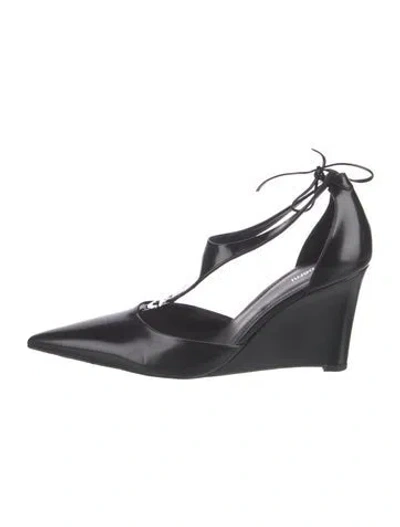 Pre-owned Coperni Leather T-strap Pumps In Black
