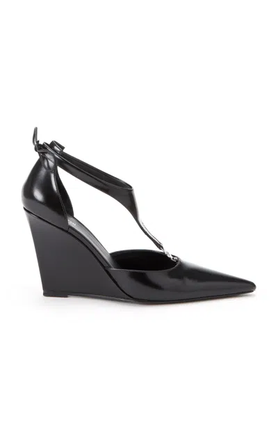 Coperni Leather Wedge Stiletto Pumps In Black