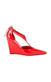 Coperni Leather Wedge Stiletto Pumps In Red