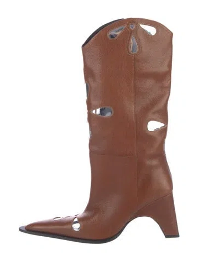 Pre-owned Coperni Leather Western Boots In Brown