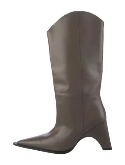 Pre-owned Coperni Leather Western Boots In Grey
