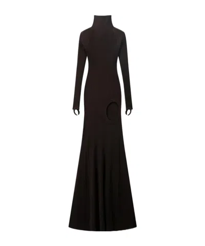 Coperni Leg-baring Ruffle Dress In Black