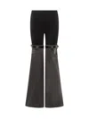 Coperni Womens Black Grey Hybrid Contrast-texture Wide-leg High-rise Denim Trousers In Black