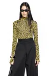 Coperni Leopard Print Second Skin Turtleneck In Animal Print