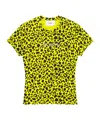 Coperni Womens Print Leopard Crystals Leopard-print Cotton-jersey T-shirt In Yellow