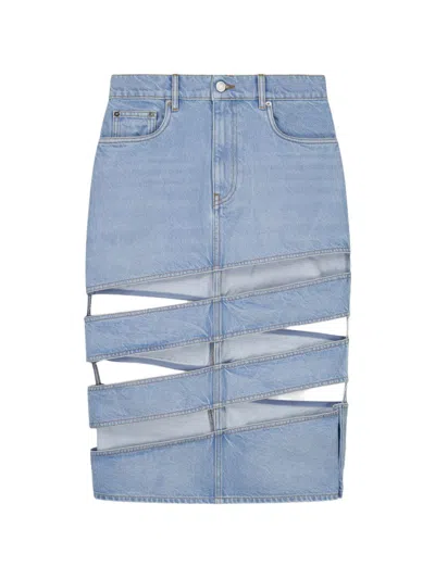 Coperni Light Blue Cotton Skirt
