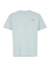 Coperni Light Blue Crewneck T-shirt With Print On The Front In Cotton Man In Light Blue