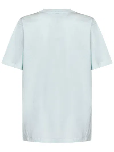 Coperni Light Blue Crewneck T-shirt With Print On The Front In Cotton Man