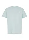 Coperni Light Blue Crewneck T-shirt With Print On The Front In Cotton Man In Blue