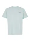 Coperni Light Blue Crewneck T-shirt With Print On The Front In Cotton Man In Blue
