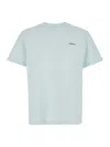 Coperni Light Blue Crewneck T-shirt With Print On The Front In Cotton Man In Blue