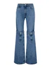 Coperni Light Blue Jeans With Open Knee In Blue