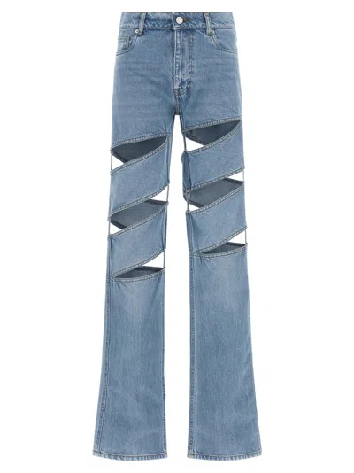Coperni Light Blue Spiral Jeans