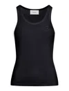 Coperni Round Neck Sleeveless Top With Ribbed Texture In Black