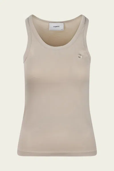 Coperni Lightweight Logo Tank Top In Beige In Gray