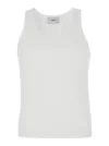 Coperni White Sleeveless Tank Top With Round Neck And Tonal Logo Patch On The Front In Cotton Blend Man In White