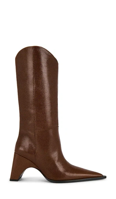 Coperni Lizard Print Cowboy Bridge Boot In Brown
