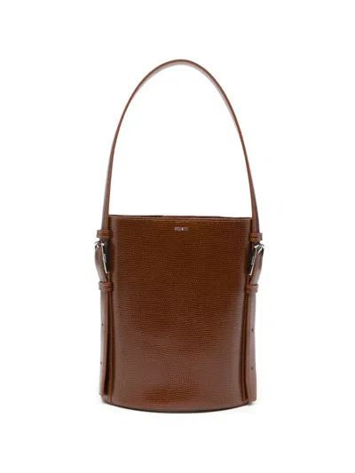 Coperni Lizard-effect Shoulder Bag In Brown