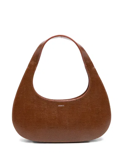 Coperni Lizard-print Slim Swipe Shoulder Bag In Brown