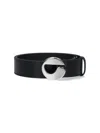 Coperni Logo-buckle Leather Belt In Black