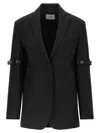 Coperni 'logo Belted' Blazer In Black