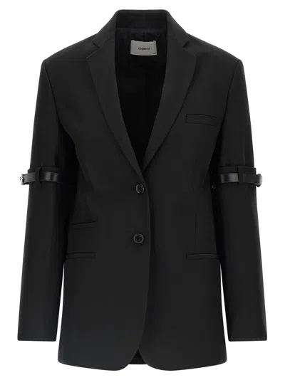 Coperni 'logo Belted' Blazer In Black