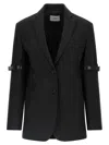 Coperni Black Solid Notched Lapel Blazer In Black