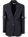 Coperni Logo Belted Blazer In Black