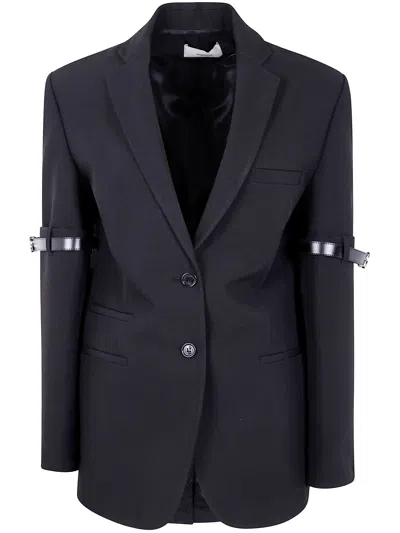 Coperni Logo Belted Blazer In Black