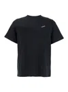 Coperni Black Crewneck T-shirt With Print On The Front In Cotton Man In Black