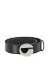 Coperni Logo-buckle Leather Belt In Black