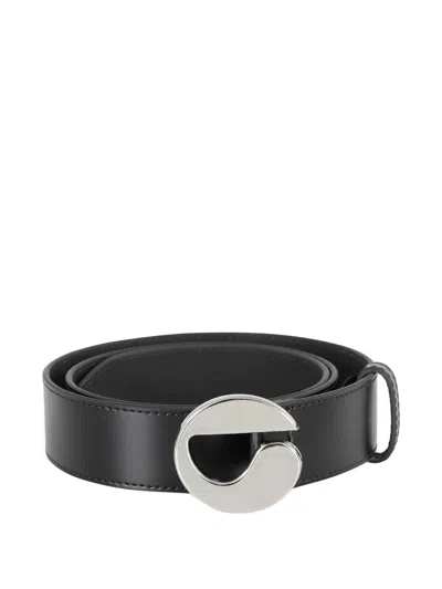 Coperni Logo-buckle Leather Belt In Black