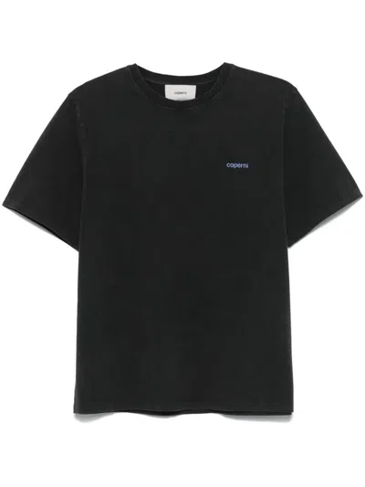 Coperni Crew Neck Logo Cotton T-shirt In Black